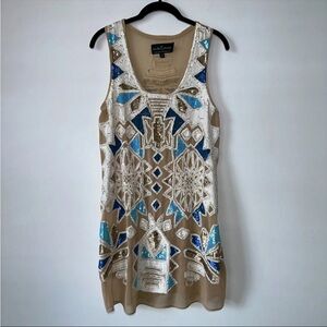 Needle & Thread Aztec Gatsby Art Deco Beaded Mini Dress